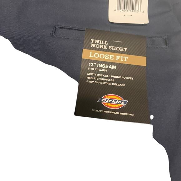 Dickies Mens 42283 13" flat front loose fit multipocket navy blue Uniform Short - Picture 7 of 7